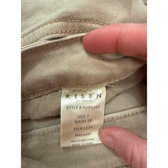 Risen High Rise Women's Distressed Jeans in Sand, 7/28 - Picture 9 of 9